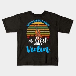 Never Underestimate a Girl with a Violin Kids T-Shirt